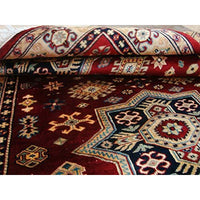 Shirvan Kuba Caucasion Geometric Fine Veg Dye Hand Knotted Rug Carpet (6 x 4)'