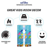 Baby Shark Kids Room Window Drapes Curtains for Kids, Set of 2 (42" x 63" Each)