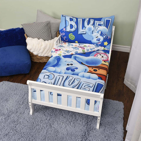 Blue's Clues Toddler Bedding Set 3 Piece Sheet Set for Kids With Reversible Comforter