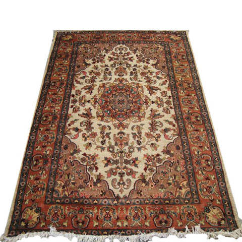 Guleaina Flowral Classic Designed Area Rug Hand Knotted Wool Silk Carpet (6 x 4)'