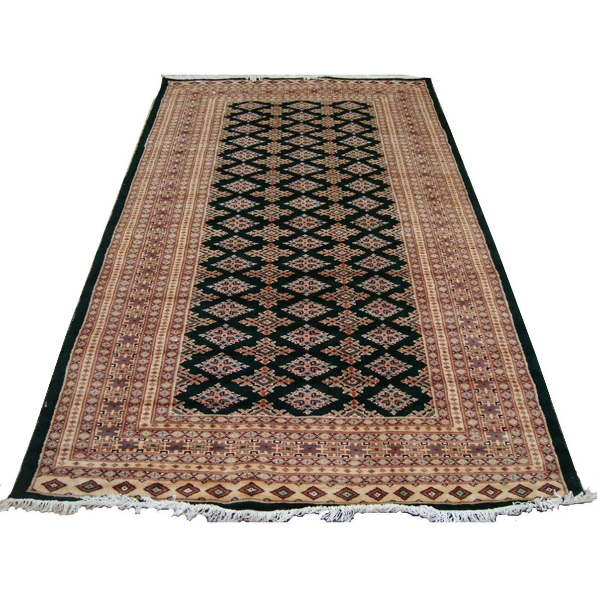Awesome Green Jaldar Abstract Area Rug Hand Knotted Wool Silk Carpet (8 x 5)'