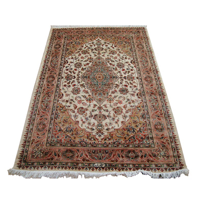 AL AHMEDANI LINEN Awesome Sarafiann Floral Medallion Area Rug Hand Knotted Wool Silk Carpet (6 x 4)'