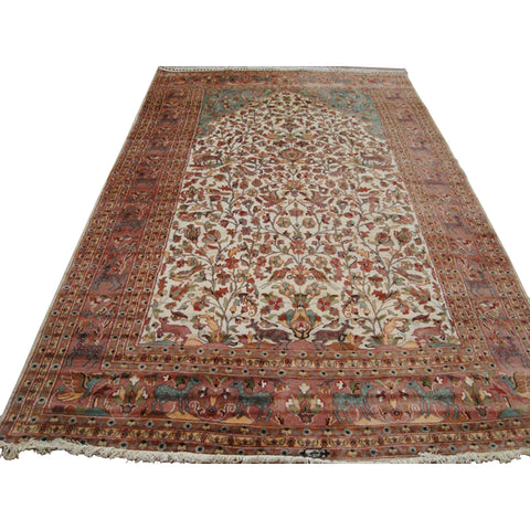 Exclusive Area Rug Tree of Life Peace Birds Rectangle Hand Knotted Carpet Silk Wool (11.8 x 7.1)'