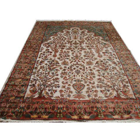 Exclusive Area Rug Tree of Life Peace Birds Rectangle Hand Knotted Carpet Silk Wool (10.3 x 7.3)'