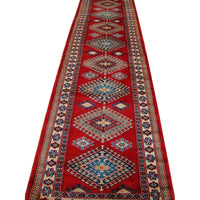 Rectangle Runner Rug Shirvan Kuba Fine Veg Dyed Kazak Hand Knotted Wool Carpet (12.1 x 2.8)'