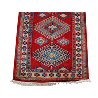 Rectangle Runner Rug Shirvan Kuba Fine Veg Dyed Kazak Hand Knotted Wool Carpet (12.1 x 2.8)'