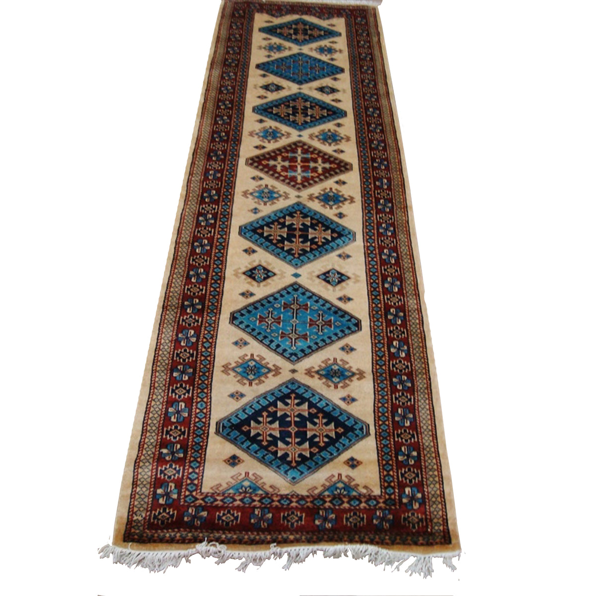 Excellent Kazak Shirvan Kuba Rectangle Wool Carpet Hand Knotted Runner Rug (8.6 x 2.8)'