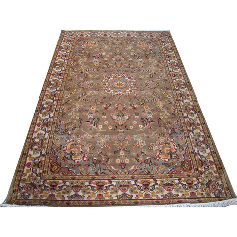 Floral Allover Classic Designed Area Rug Wool Silk Hand Knotted Carpet (8 x 5)'