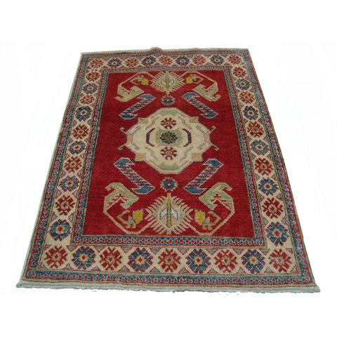 Awesome Super Kazak Caucasion Geometric Veg Dyed Mahal Hand Knotted Rug Carpet (5.6 x 3.9)'
