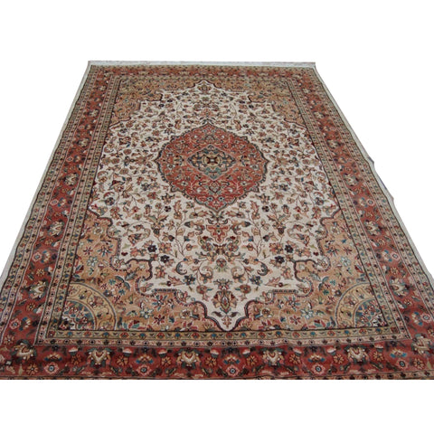 Awesome Aina Medallion Floral Oriental Area Rug Hand Knotted Wool Silk Carpet (9 x 6)'