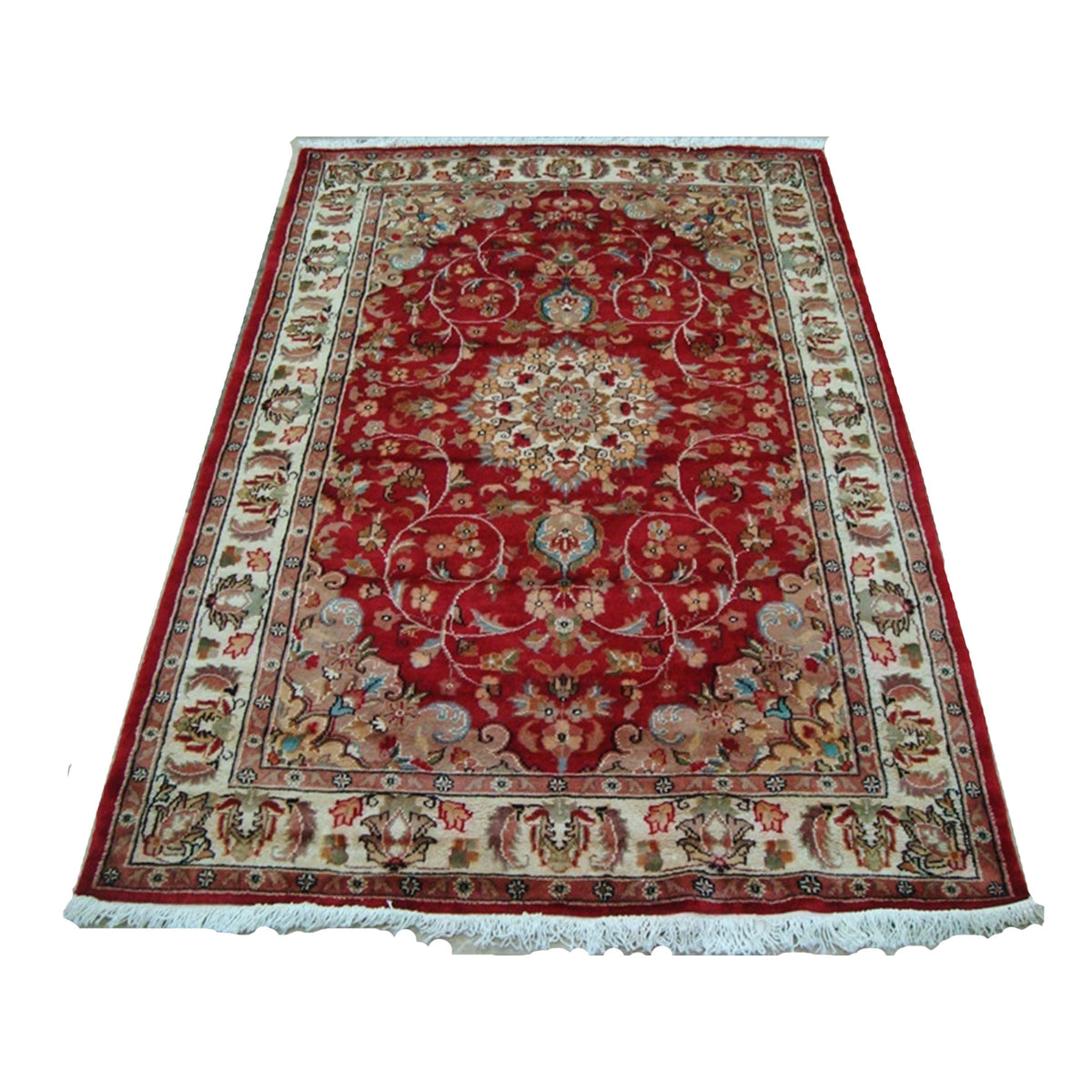 Love Beauty Floral Oriental Area Rug Hand Knotted Wool Silk Carpet (6 x 4)'