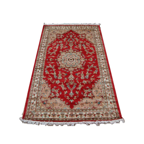Royal Beauty Floral Oriental Rug Hand Knotted Wool Silk Carpet (5 X 3)'