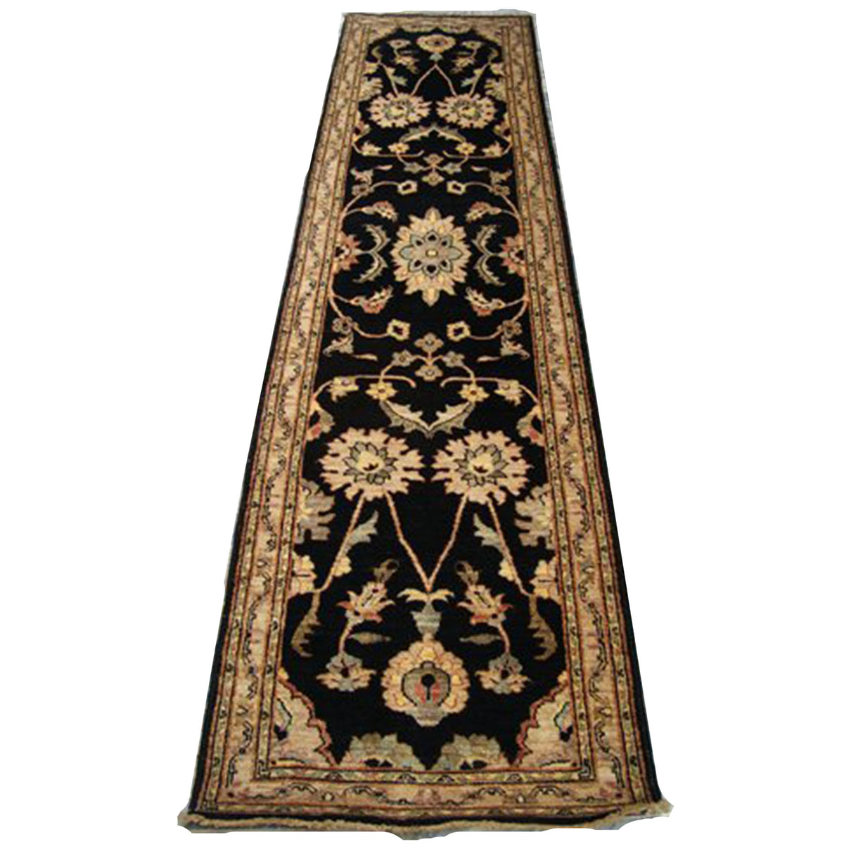 Dyed Ghazni Chobi Zeiglar Vegetable Hand Knotted Wool Home Decor Runner Rug (10.3 x 2.7)'