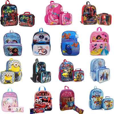 Kids School Bag Backpack with Lunch Bag and Pencil Case Set for Boys/Girls